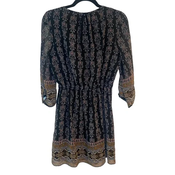 Madewell Lace Up Burnished Floral 3/4 Sleeve Sheer Mini Dress Women’s Size 2 - Picture 6 of 12